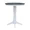 International Concepts Round 36 in Rd Top Ped Table, 12 in Leaf, Bar Ht, White/Heather Gray, 36 W, 48 L, 42.1 in H, Wood K05-36RXT-27B-6B-2 - alternate 4